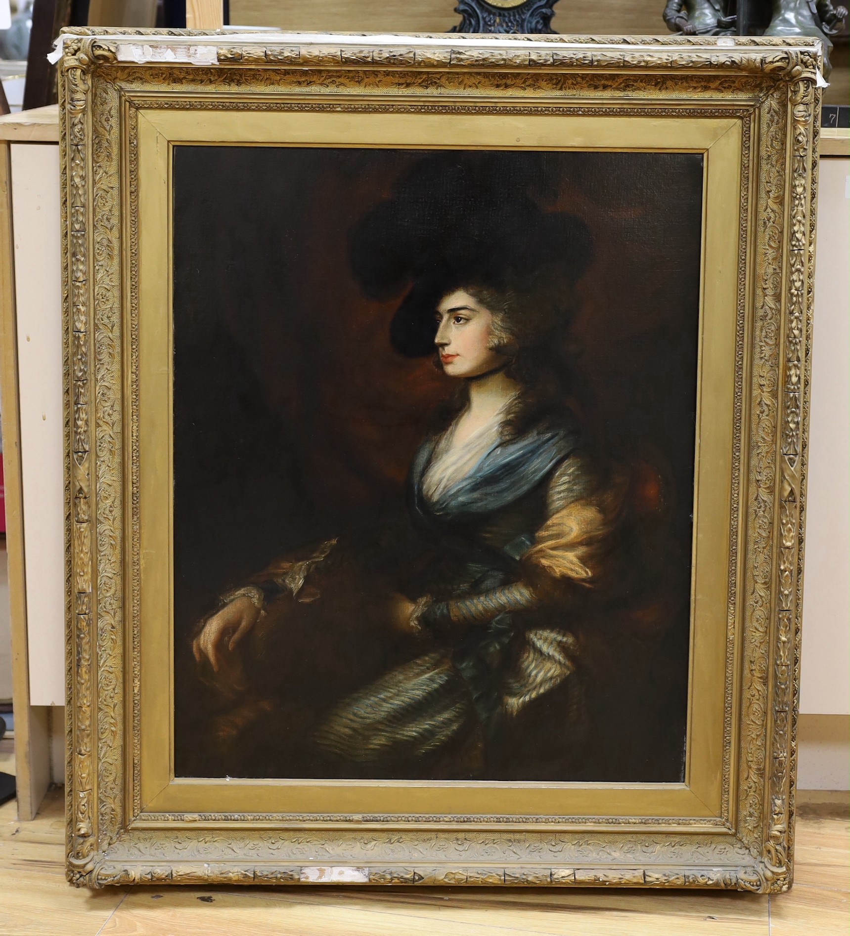 After Thomas Gainsborough (1727-1788), oil on canvas, Portrait of Sarah Siddons, 69 x 57cm